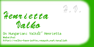 henrietta valko business card